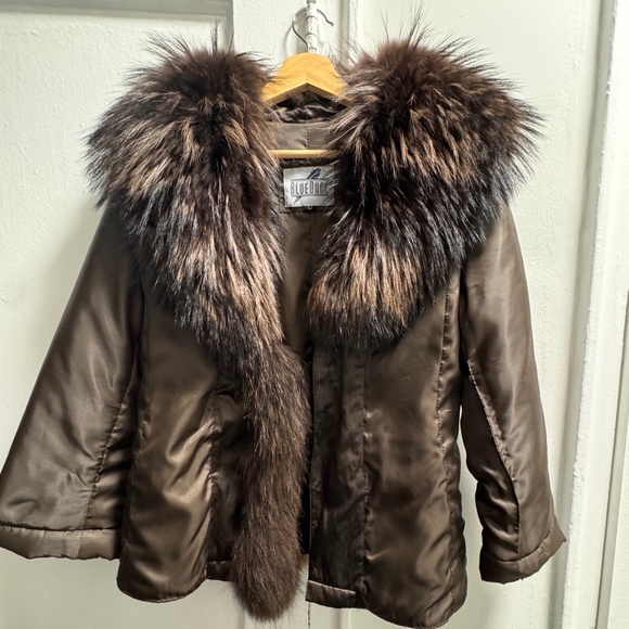 Blue Duck Brand Nylon Jacket with Fox Collar - Picture 1 of 4